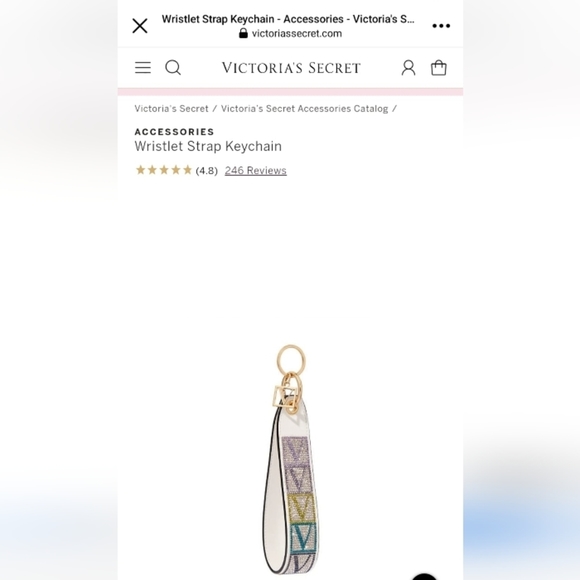 Victoria's secret V-logo wristlet strap key chain new in packaging - Picture 10 of 10